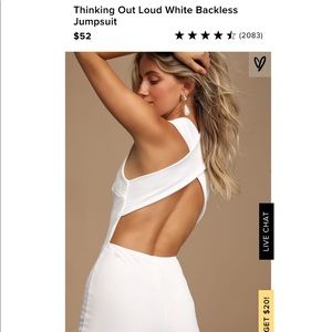 Lulu’s Thinking Out Loud White Backless Jumpsuit